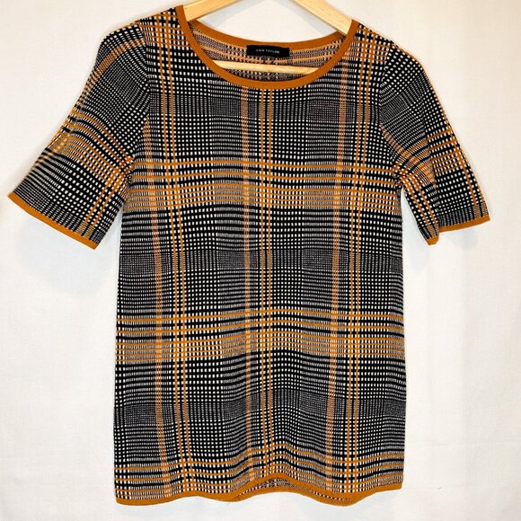 Ann Taylor Plaid Short Sleeve Sweater - Picture 2 of 6